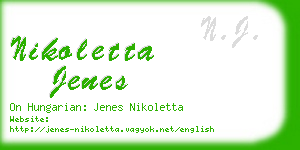 nikoletta jenes business card